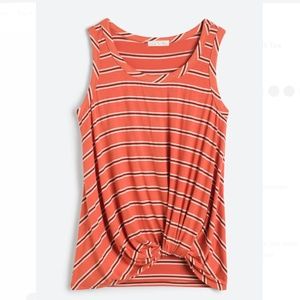 Nine Britton Knot Front Sleeveless Tee, Size S
